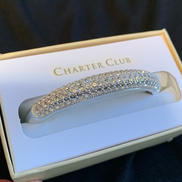 BNWT Charter Club Rhinestone Silver Tone Bracelet - Picture 3 of 3